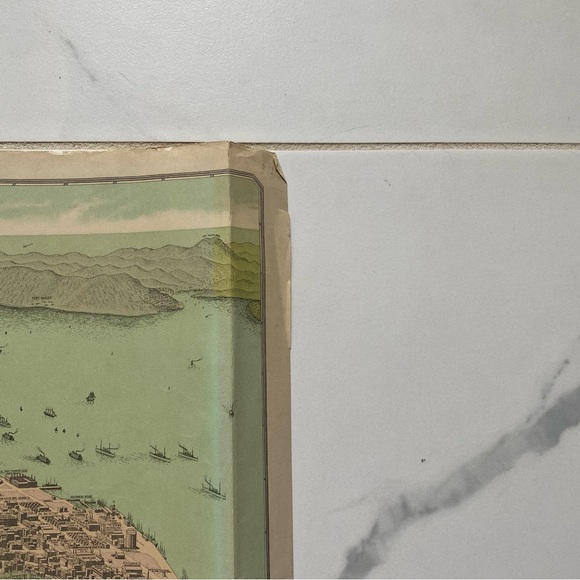 Vintage 1968 North American Press Bird's-Eye View Map of San Francisco CA - Picture 10 of 11